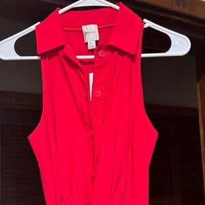 Maeve Vibrant Red Sleeveless Blouse